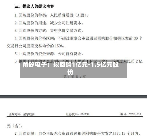 甬矽电子：拟回购1亿元-1.5亿元股份-第1张图片