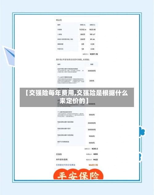 【交强险每年费用,交强险是根据什么来定价的】-第3张图片