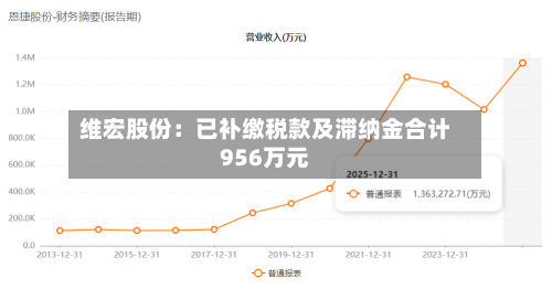维宏股份:已补缴税款及滞纳金合计956万元-第3张图片