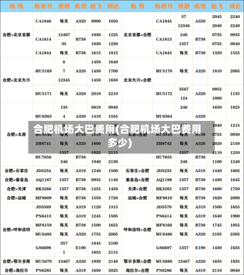 合肥机场大巴费用(合肥机场大巴费用多少)